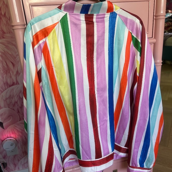 Never Fully Dressed Suki Rainbow Stripe Bomber Curve - Picture 9 of 10